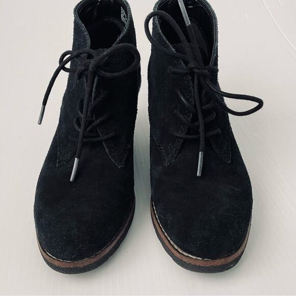 White Mountain Lambert suede leather lace up wedge booties size 8.5 - Picture 9 of 13